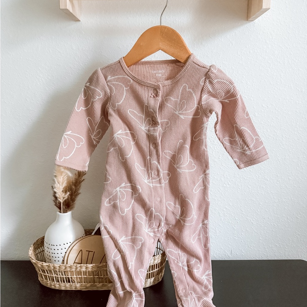 Carter's Pink Footies One Piece with Ruffles
